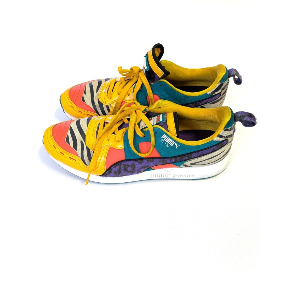 Puma RS-100 Animal Multi Color Zebra Leopard Sneakers 368265-01 Mens 11.5 - Picture 2 of 7